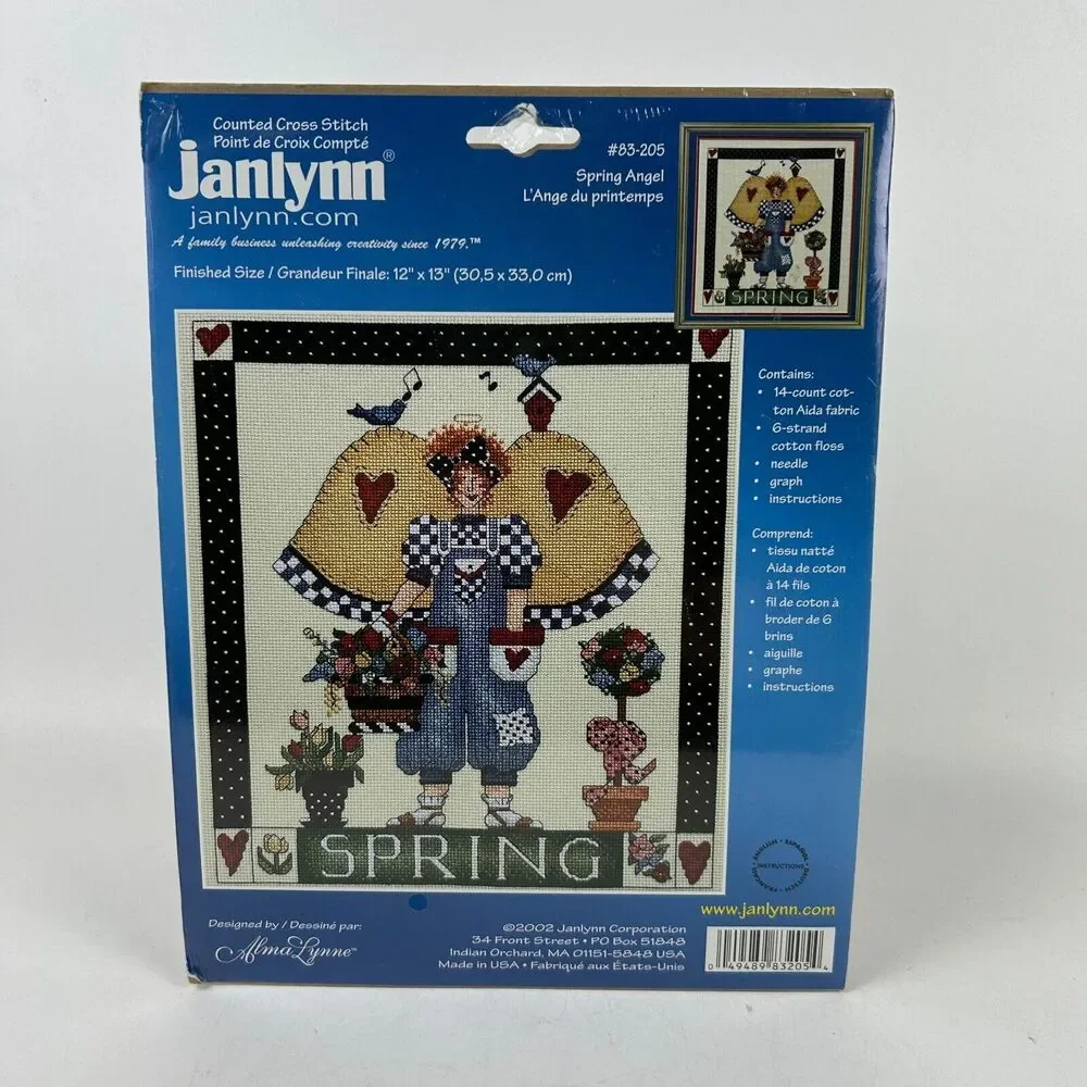 Vintage 2002 Janlynn #83-205 Spring Angel Cross Stitch Kits 12x13